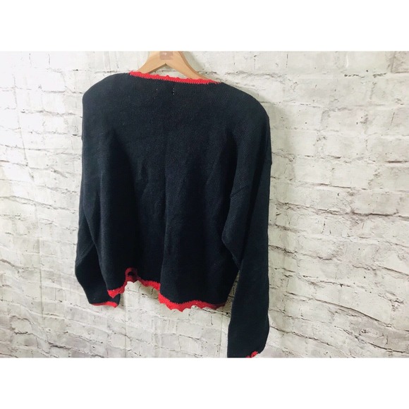 NUT CRACKER UGLY CHRISTMAS MITTENS HATS BLING ELEGANT Holiday SWEATER SZ L - Picture 10 of 12